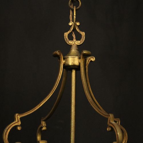 FRENCH GILDED CONVEX HALL ANTIQUE LANTERN - ADDITIONAL PHOTO 6