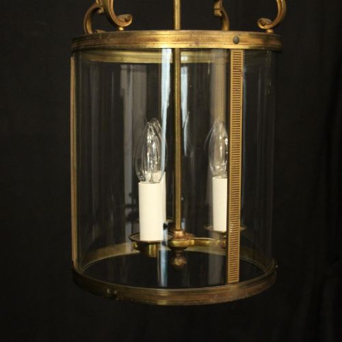 FRENCH GILDED CONVEX HALL ANTIQUE LANTERN - ADDITIONAL PHOTO 7
