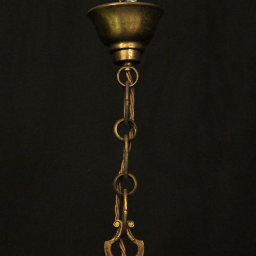 FRENCH GILDED CONVEX HALL ANTIQUE LANTERN - ADDITIONAL PHOTO 9