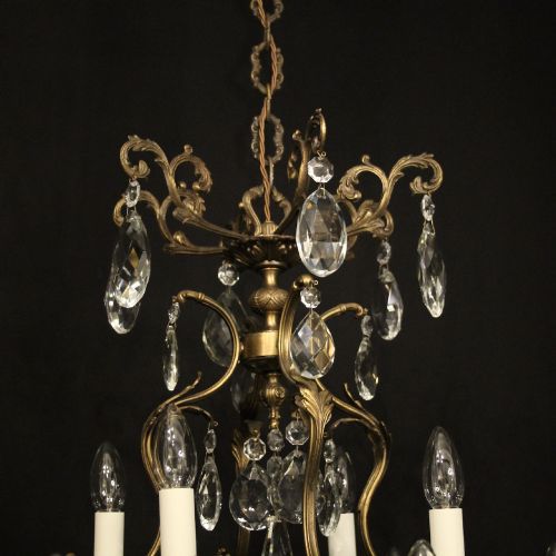 FRENCH PAIR OF 12 LIGHT TIERED ANTIQUE CHANDELIERS - ADDITIONAL PHOTO 7