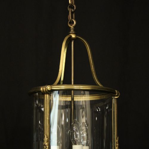 FRENCH PAIR GILDED BRONZE CONVEX ANTIQUE LANTERNS - ADDITIONAL PHOTO 5