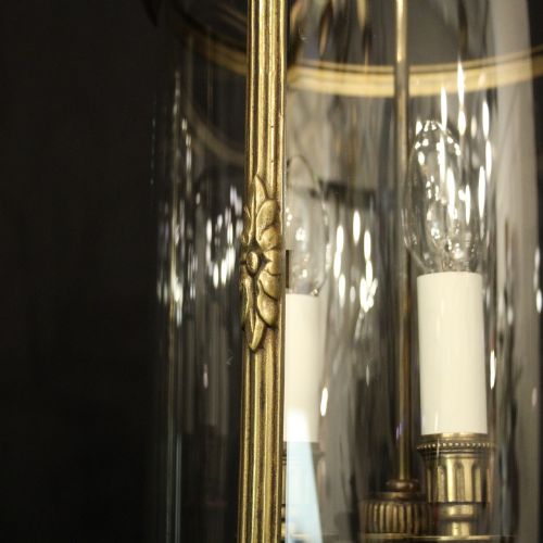 FRENCH PAIR GILDED BRONZE CONVEX ANTIQUE LANTERNS - ADDITIONAL PHOTO 6