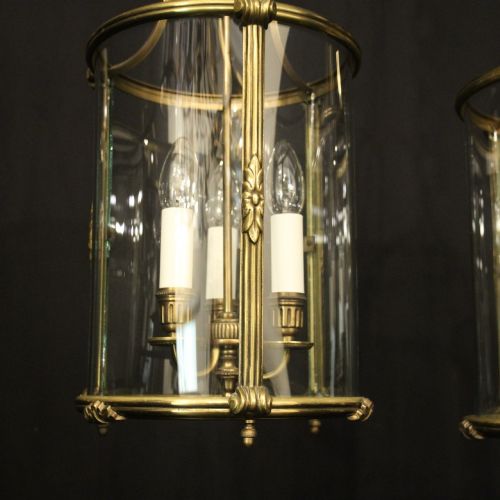FRENCH PAIR GILDED BRONZE CONVEX ANTIQUE LANTERNS - ADDITIONAL PHOTO 8