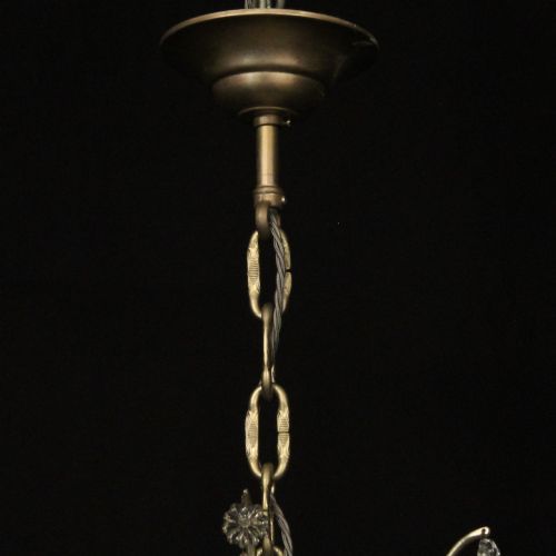 FRENCH SILVER GILDED CRYSTAL 9 LIGHT ANTIQUE CHANDELIER - ADDITIONAL PHOTO 9
