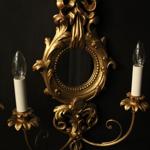 FRENCH PAIR GILTWOOD TWIN ARM GIRANDOLES - ADDITIONAL PHOTO 3
