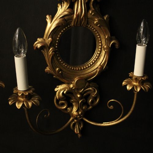 FRENCH PAIR GILTWOOD TWIN ARM GIRANDOLES - ADDITIONAL PHOTO 6