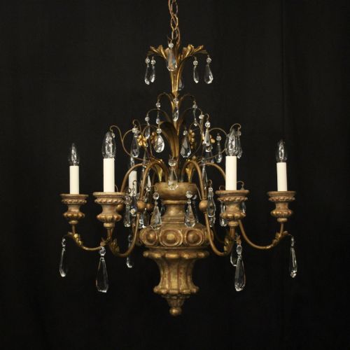 ITALIAN FLORENTINE 6 LIGHT ANTIQUE CHANDELIER