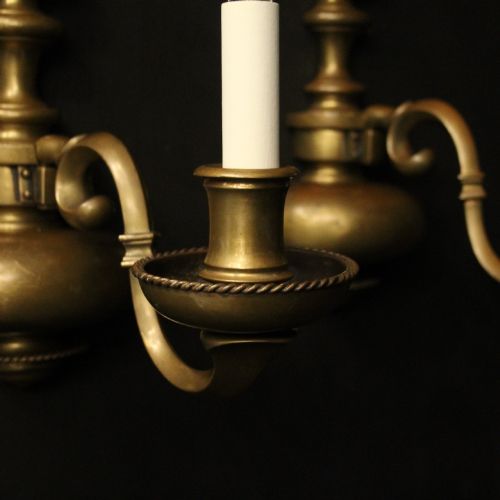 ENGLISH PAIR OF BRONZE ANTIQUE WALL LIGHTS - ADDITIONAL PHOTO 3