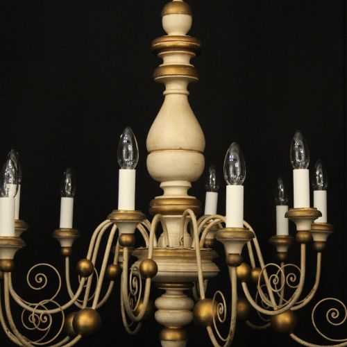 FLORENTINE 12 LIGHT POLYCHROME GILDED CHANDELIER - ADDITIONAL PHOTO 2