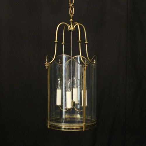 French Gilded Convex Hall Antique Lantern