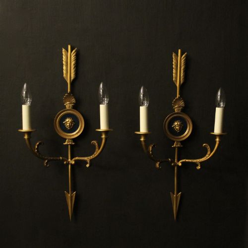 French Gilded Bronze Twin Arm Wall Lights