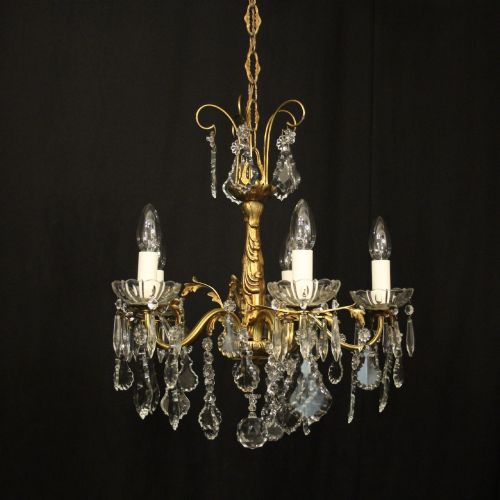 French Gilded & Crystal Antique Chandelier