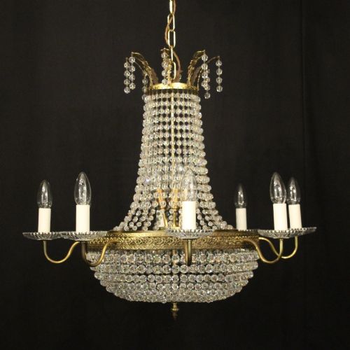 French Gilded 15 Light Waterfall Chandelier