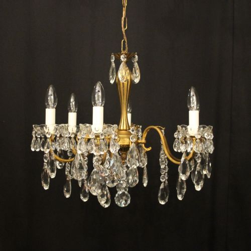 French Gilded & Crystal Antique Chandelier