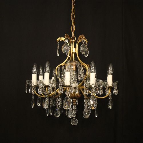 French Gilded 9 Light Antique Chandelier