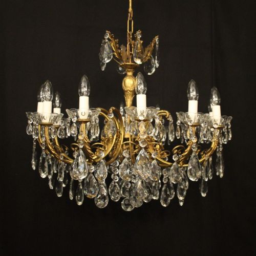 French Gilded 12 Light Antique Chandelier