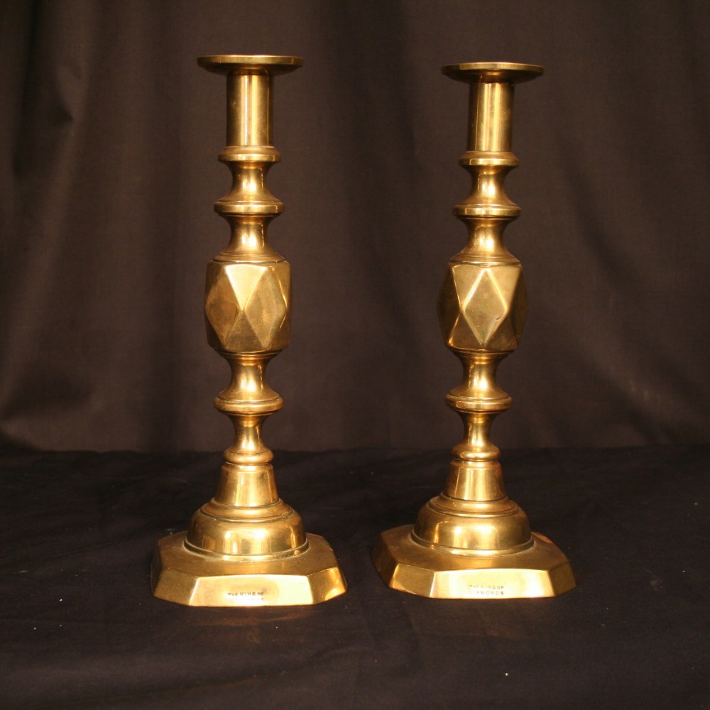 An English Pair King Of Diamonds Candle sticks