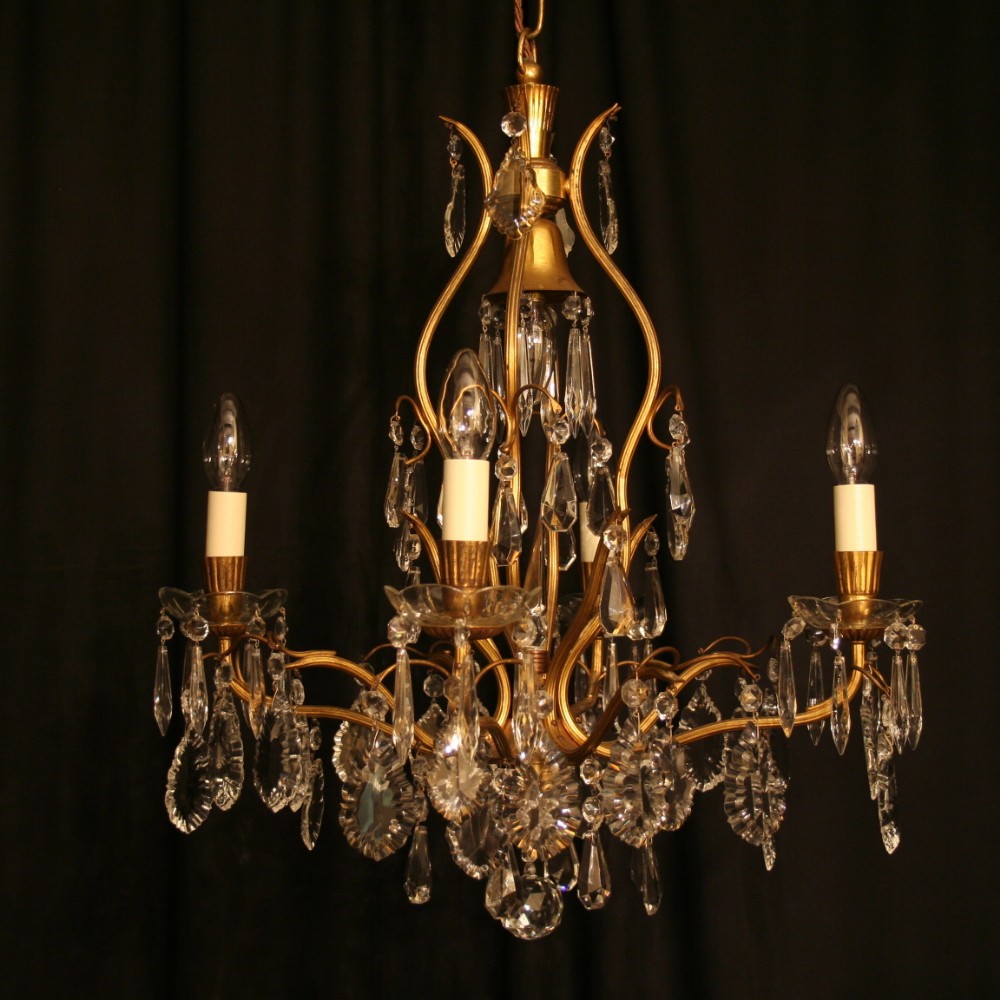 A French Gilded 7 Light Antique Chandelier