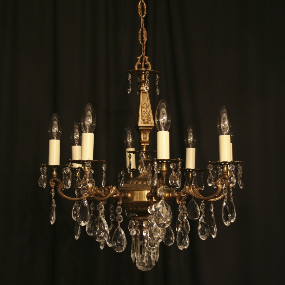 An Italian Gilded 8 Light Antique Chandelier
