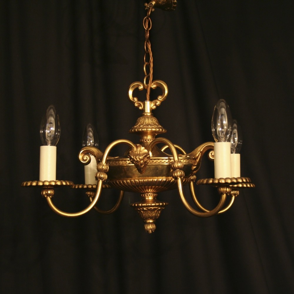 An English Gilded 4 Light Antique Chandelier