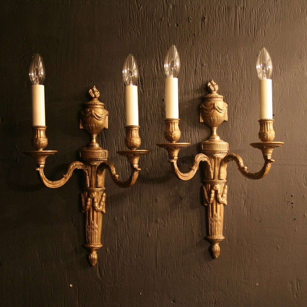 A French Set Of 4 Brass Antique Wall Lights