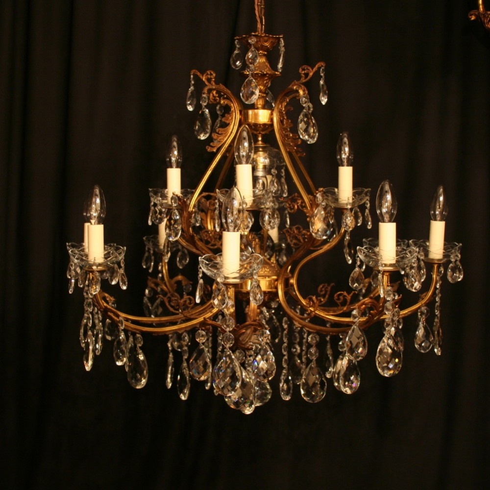 An Italian Gilded 13 Light Antique Chandelier