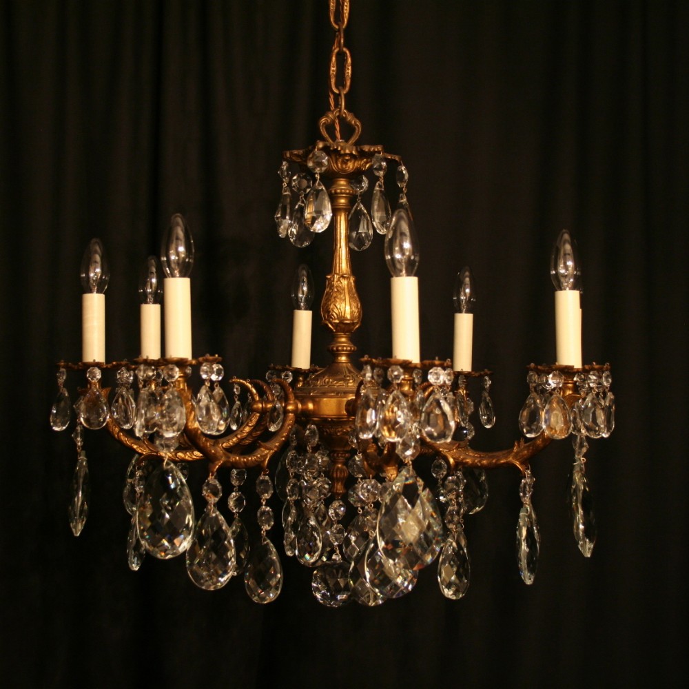 An Italian Gilded 8 Light Antique Chandelier