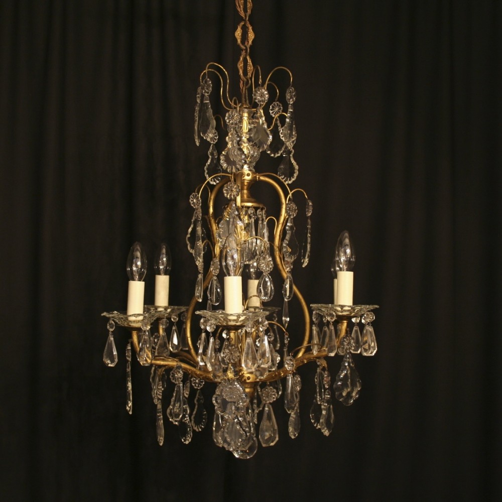 A French 7 Light Birdcage Antique Chandelier
