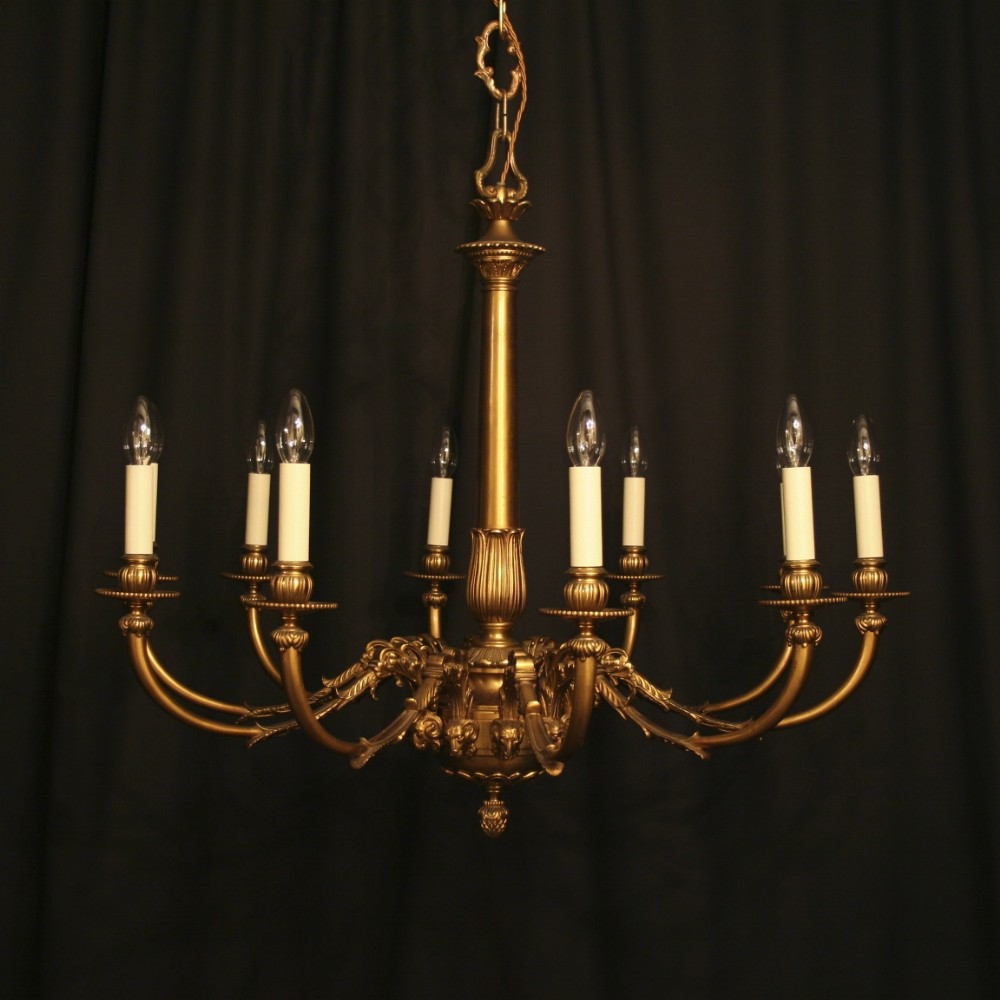 An English 12 Light Gilded Antique Chandelier