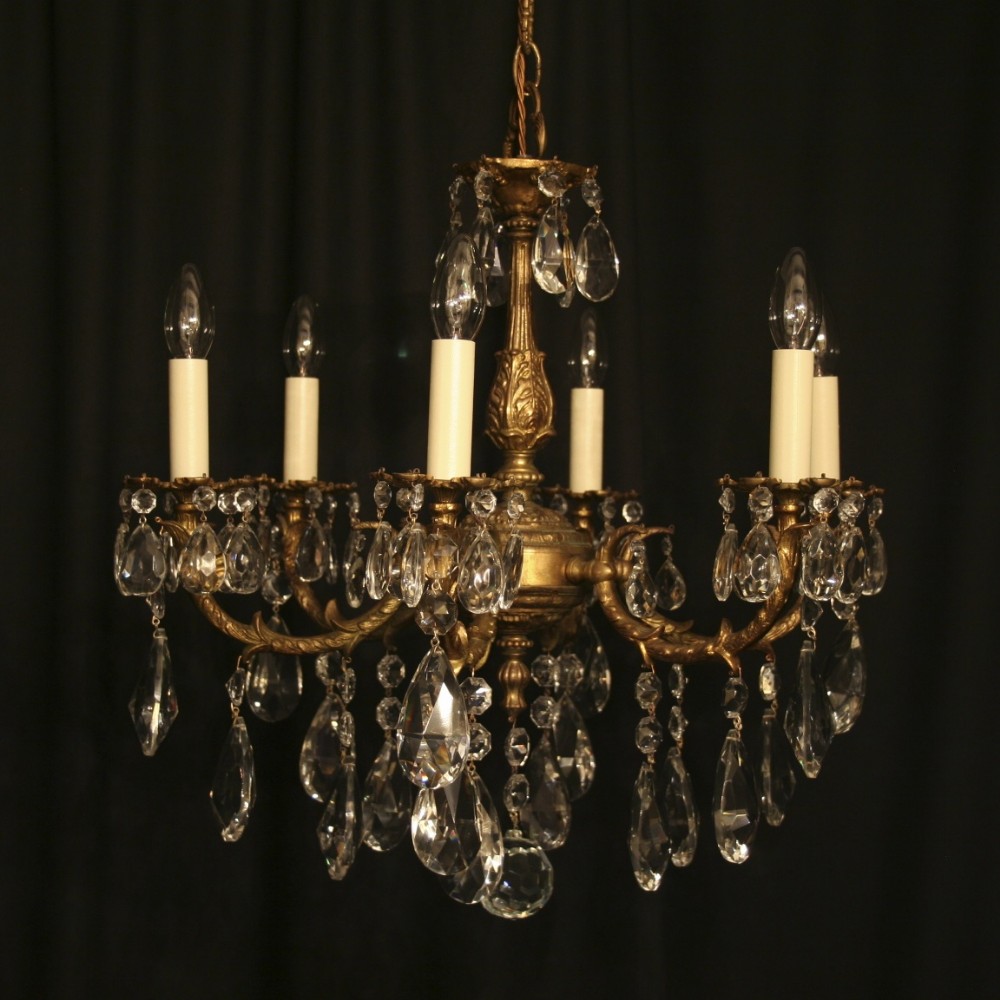 An Italian Gilded 6 Light Antique Chandelier