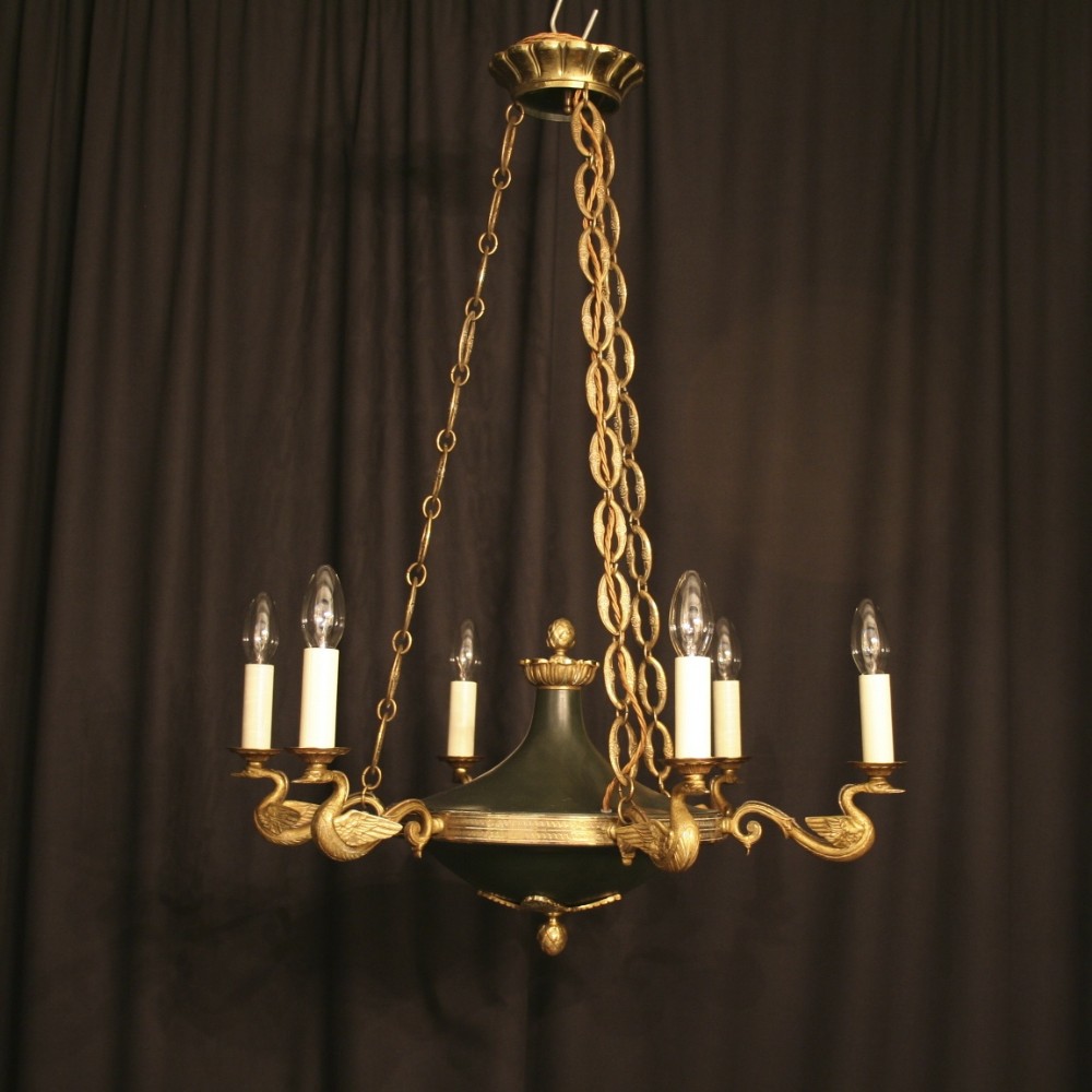 A French Empire 6 Light Antique Chandelier