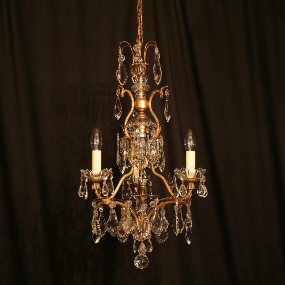 A French Birdcage 4 Light Antique Chandelier