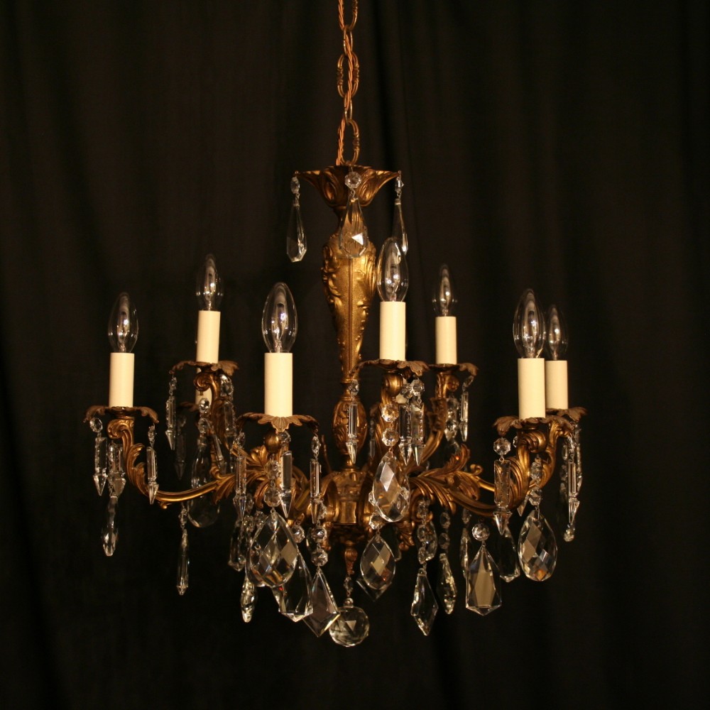 An Italian Gilded 9 Light Antique Chandelier