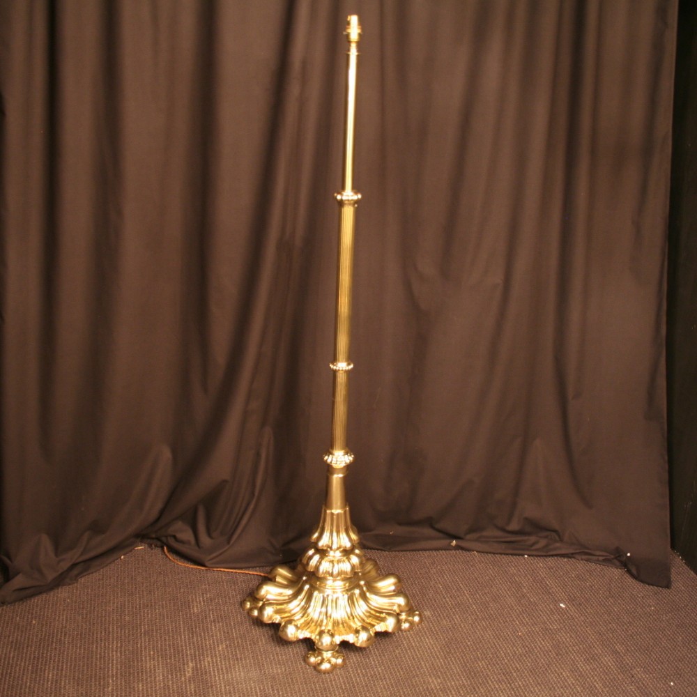 An English Cast Brass Antique Standard Lamp