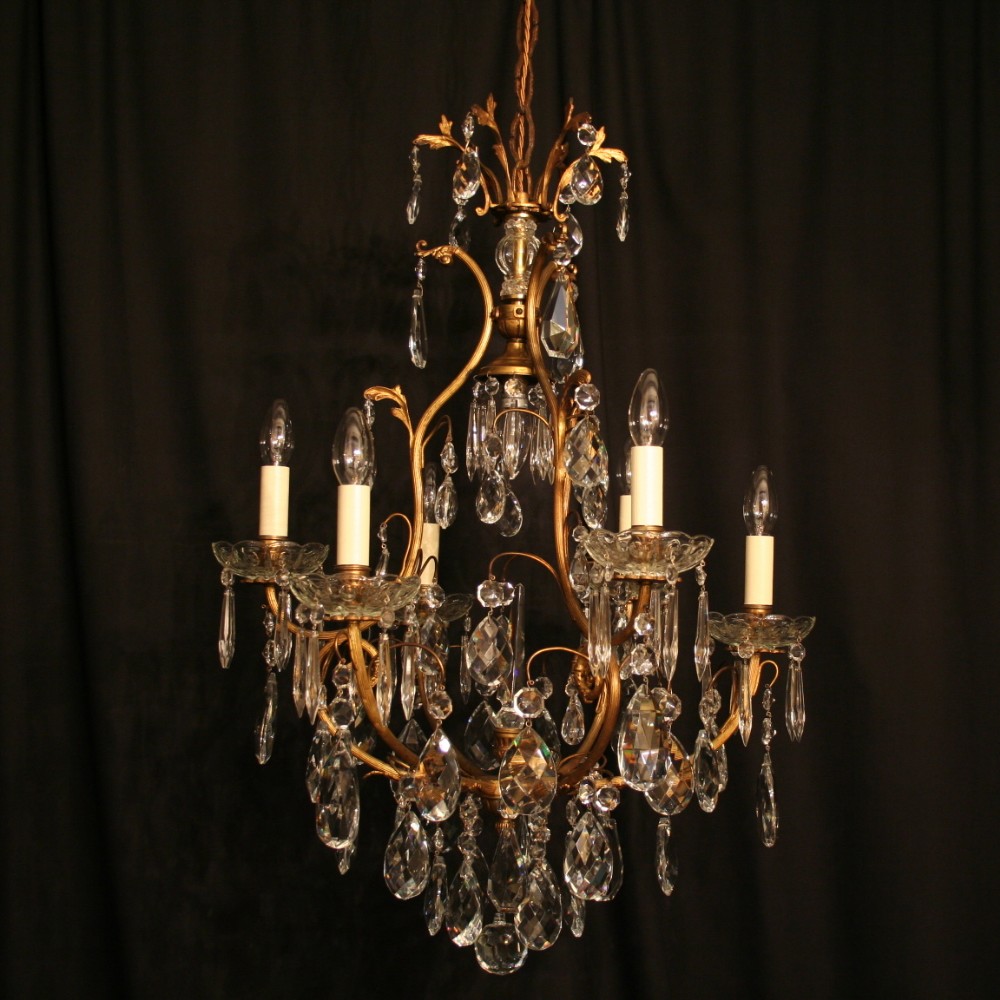 A French Gilded Birdcage Antique Chandelier