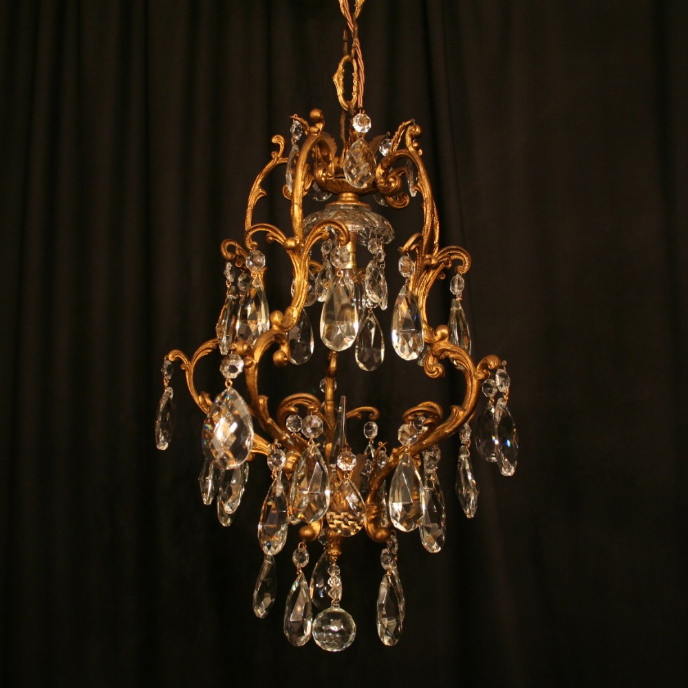 An Italian Gilded Single Light Antique Chandelier