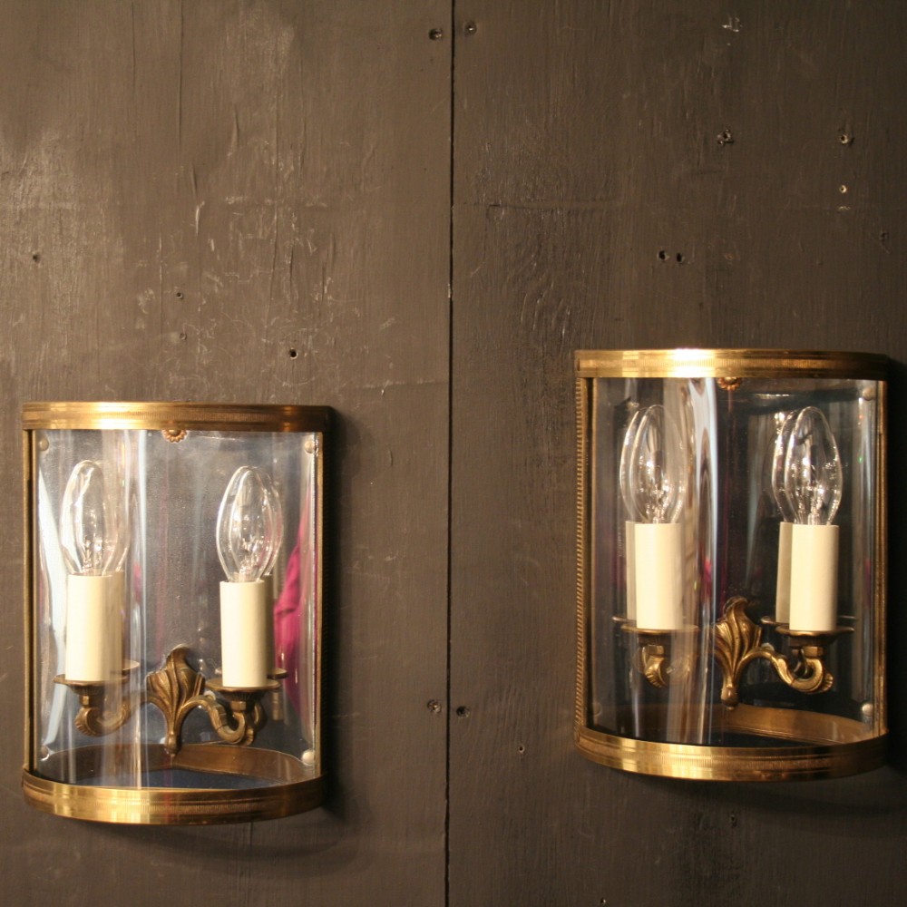 A French Pair Of Gilded Antique Half lanterns