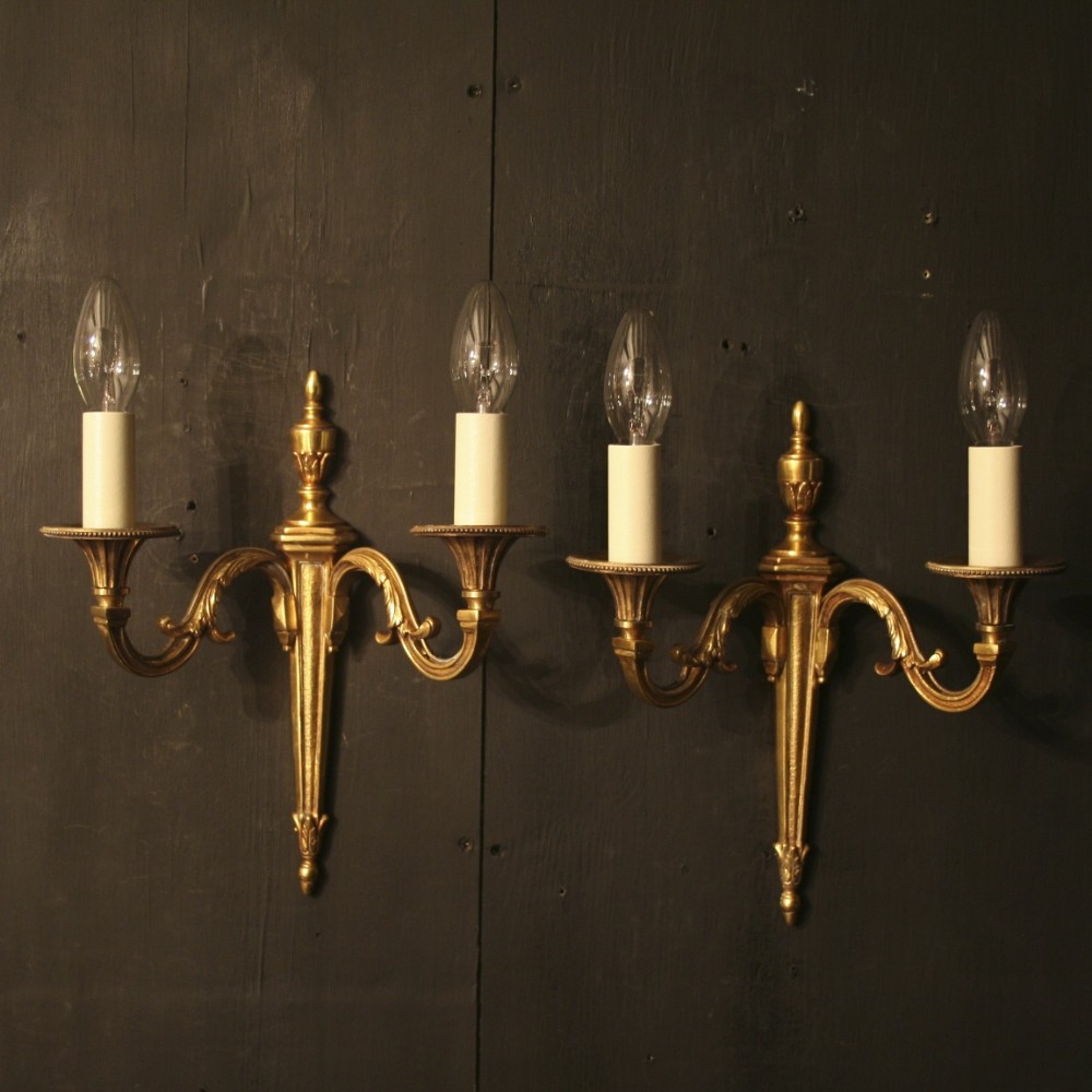 A French Pair Of Twin Arm Antique Wall Lights
