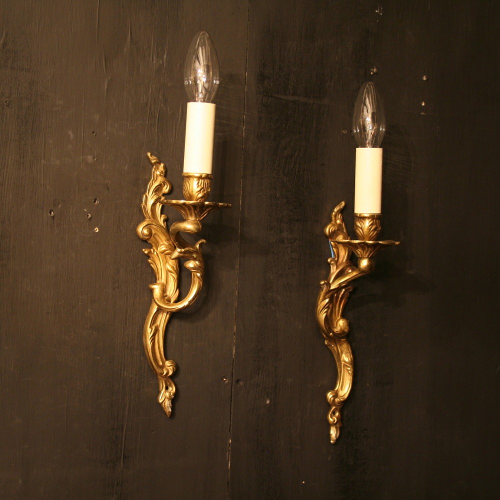 A Pair Of Single Arm French Antique Wall Lights
