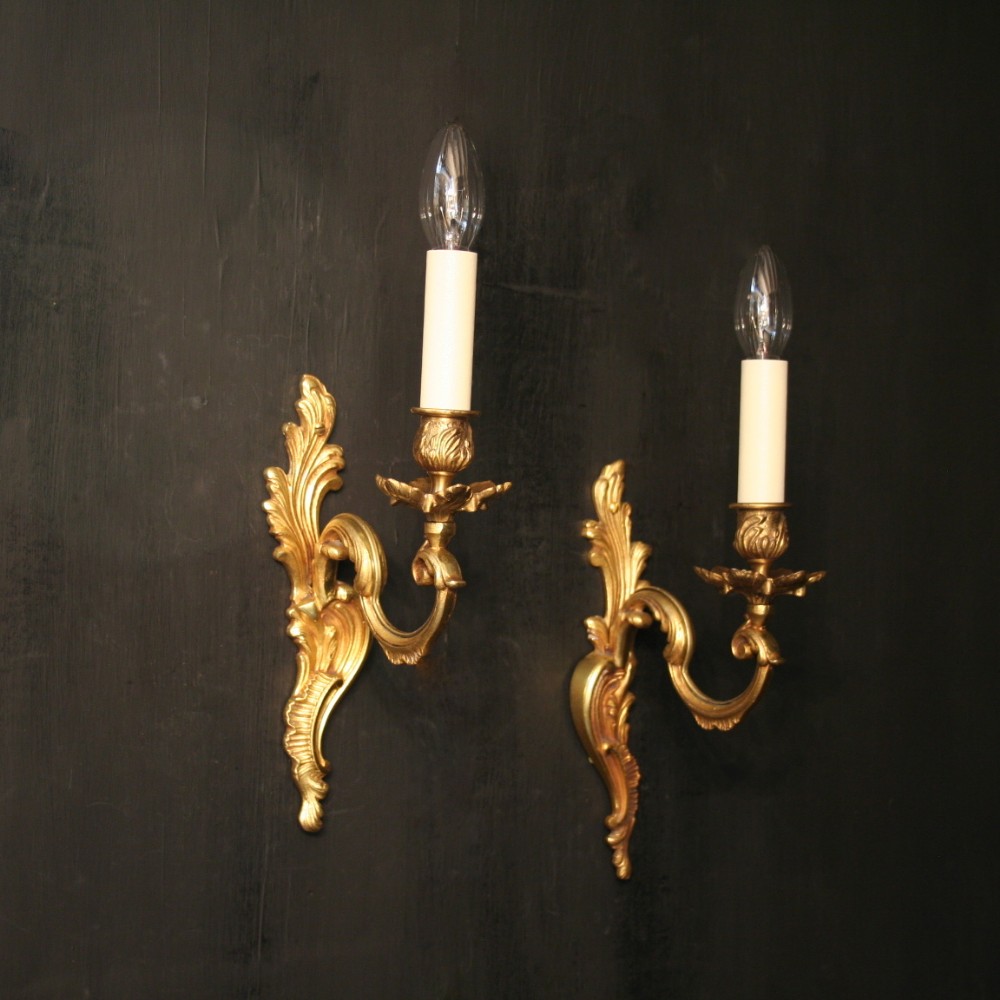 A Pair Of Single Arm French Antique Wall Lights