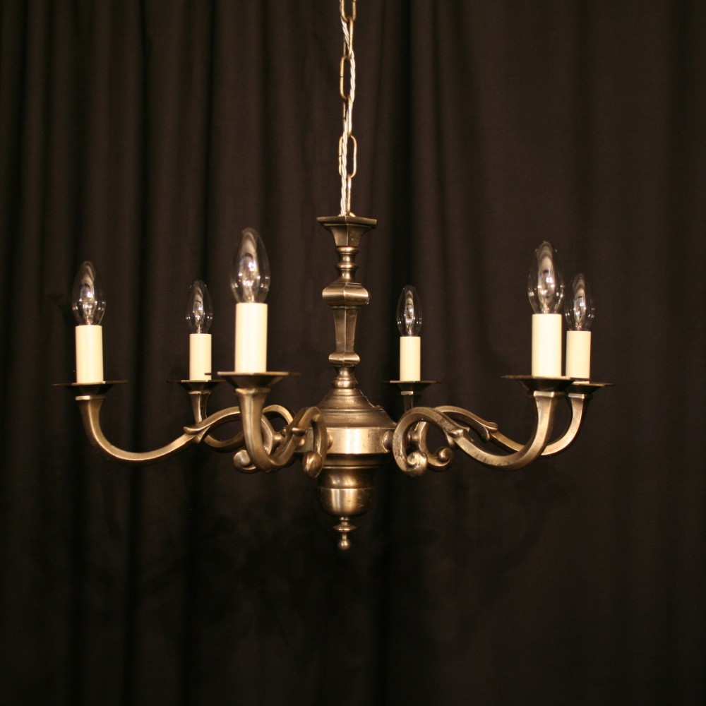 A French Silver 6 Light Antique Chandelier