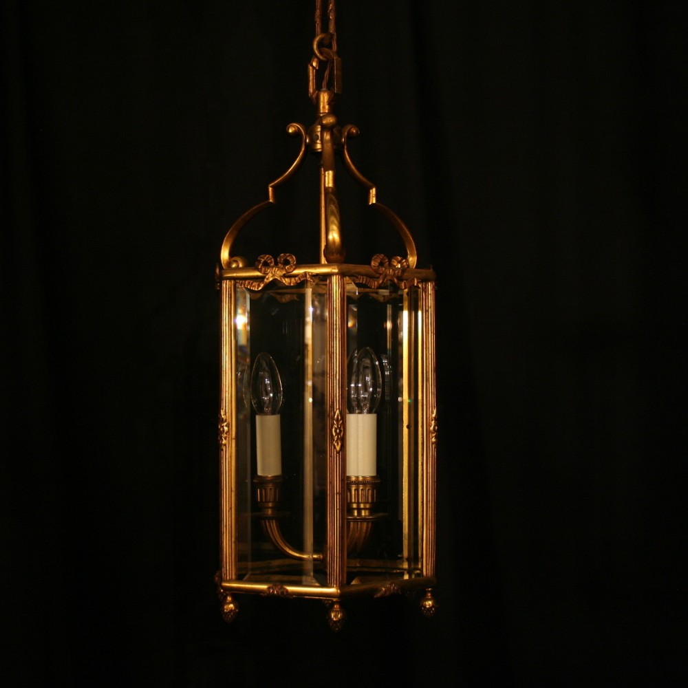 A French Bronze Three Light Antique Lantern