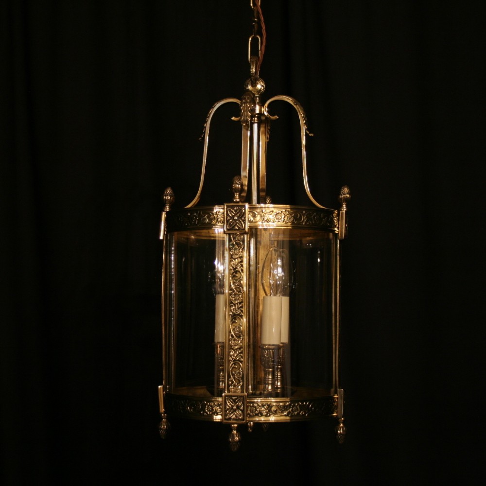 An Italian Brass Four Light Antique Hall Lantern