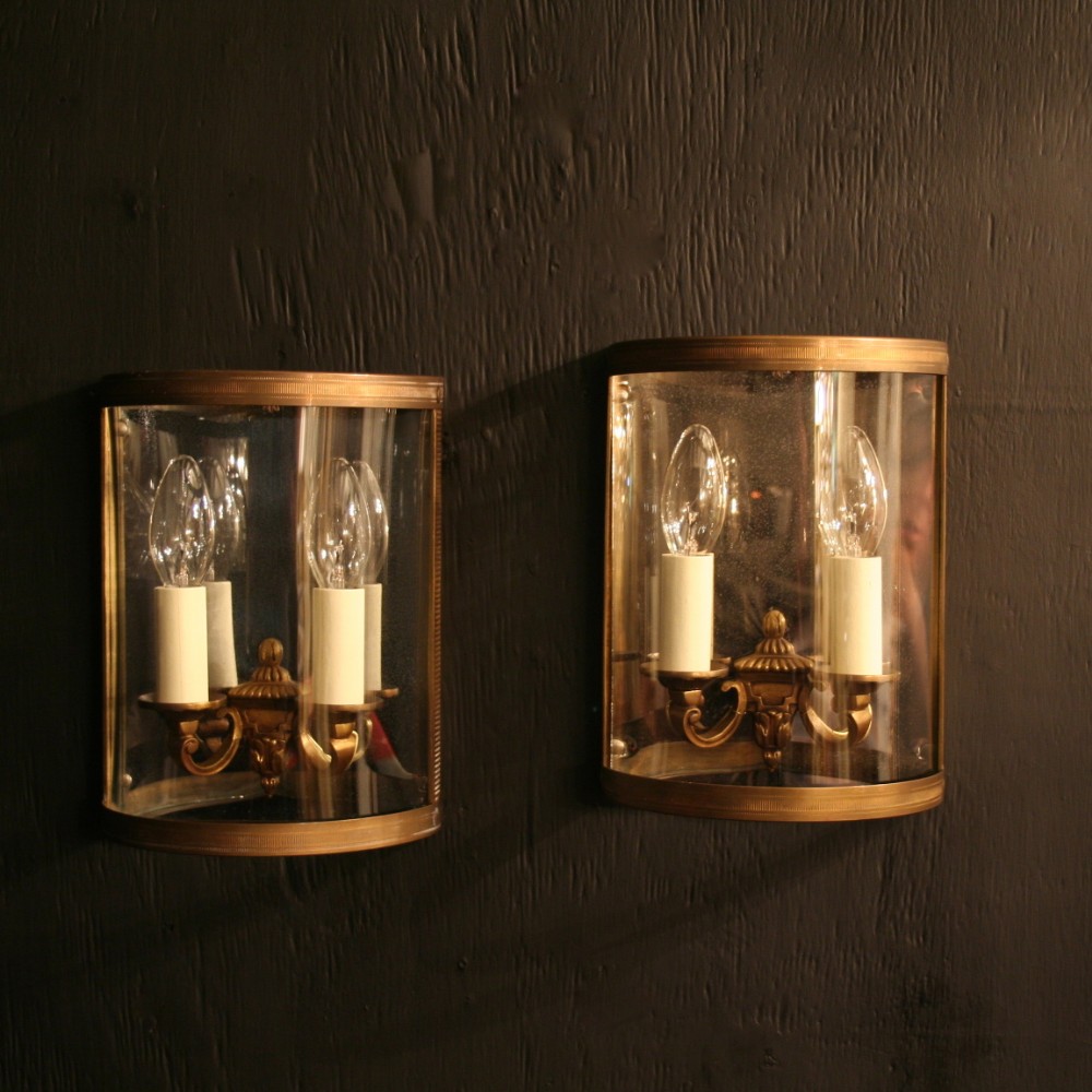A French Pair Of Gilded Antique Half lanterns