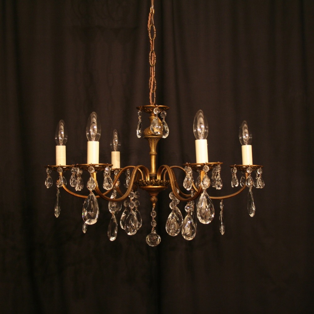 A Small Italian 6 Light Antique Chandelier