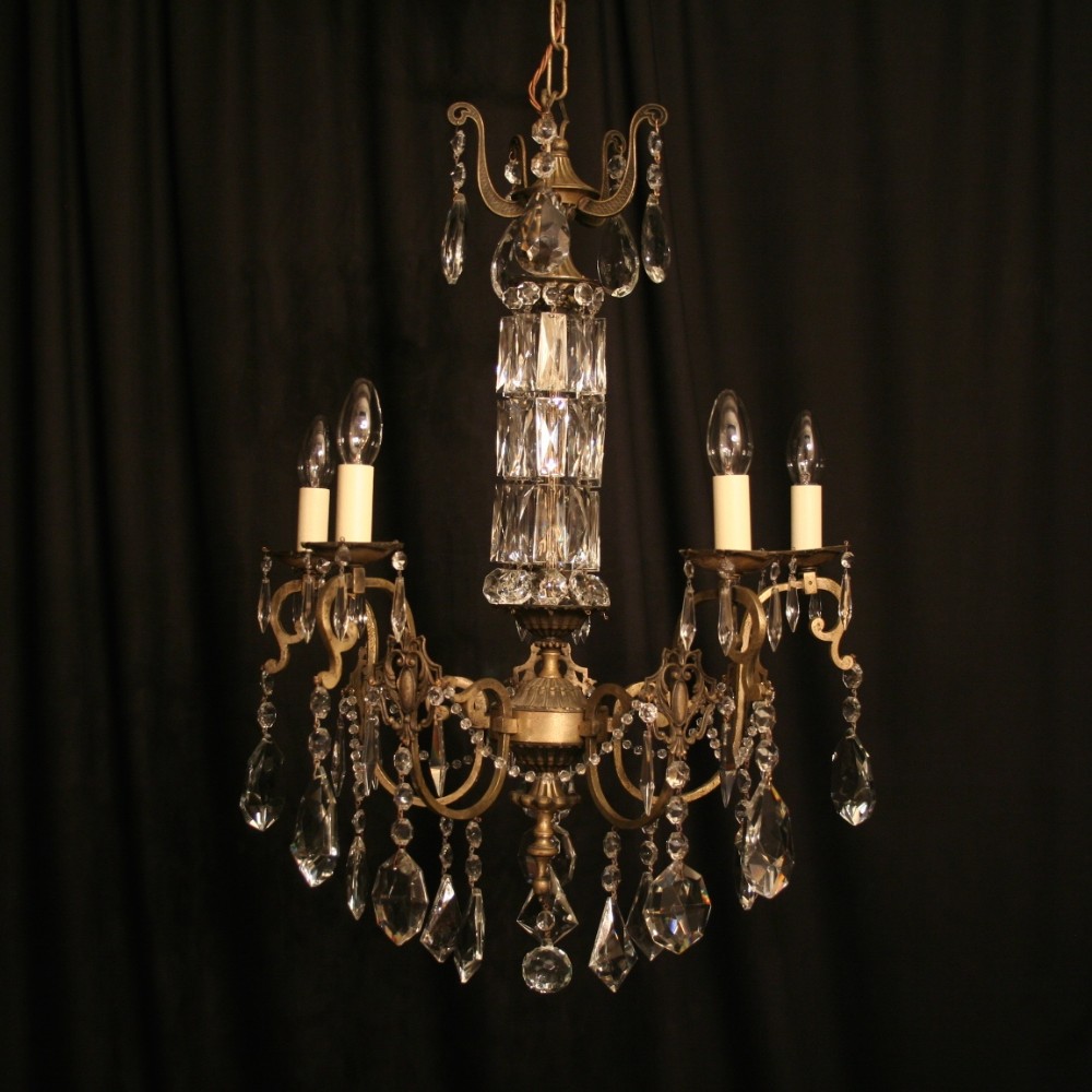 An Italian Silvered 5 Light Chandelier