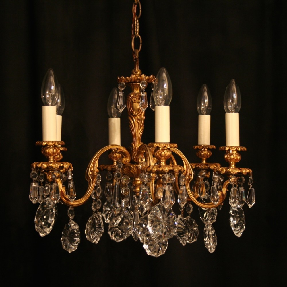 An Italian 6 Light Bronze Antique Chandelier