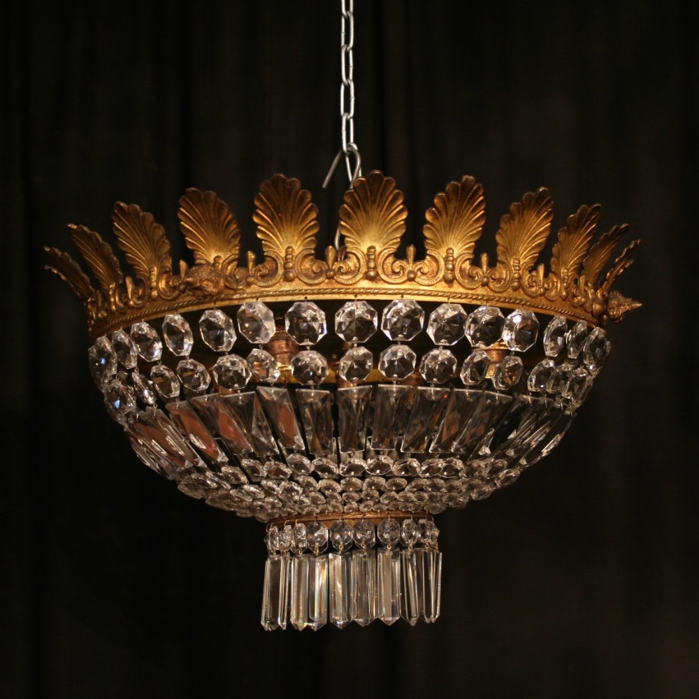 A French Gilded Bronze Antique Plaffonier