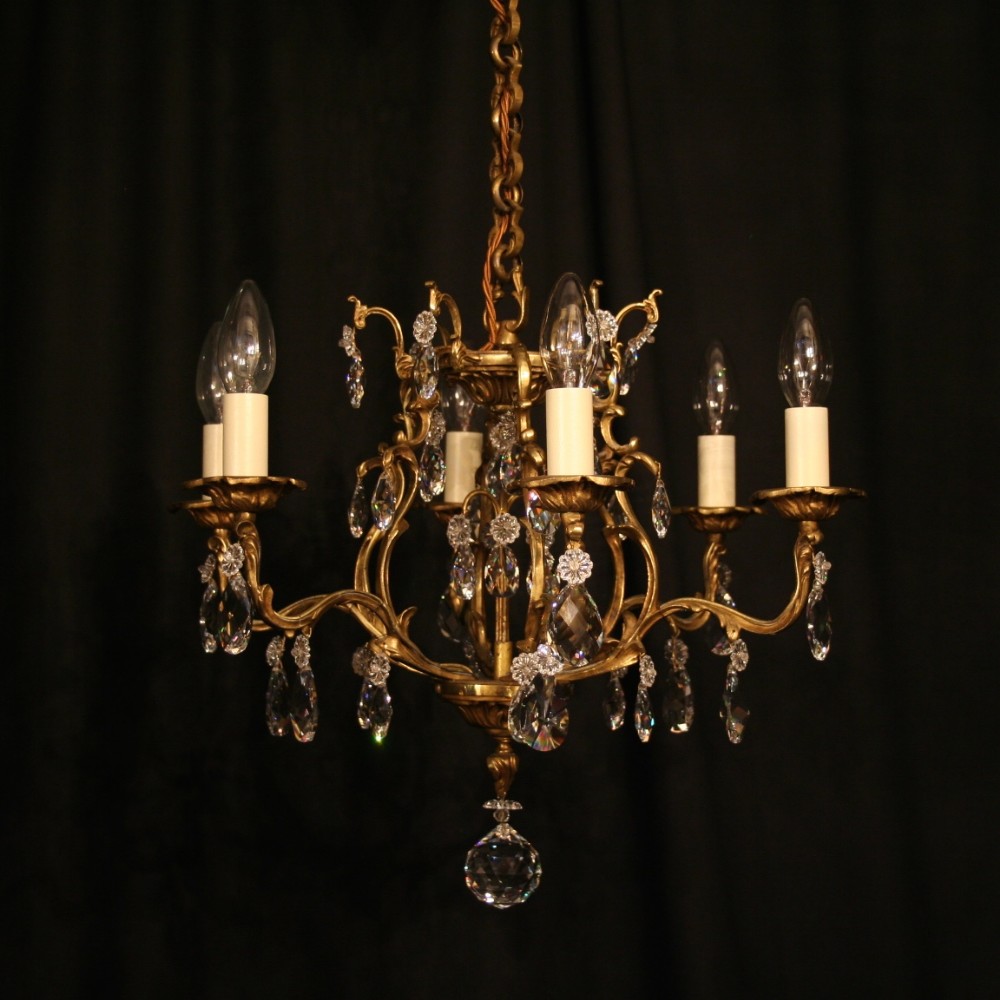 A French Birdcage 6 Light Swarovski Chandelier