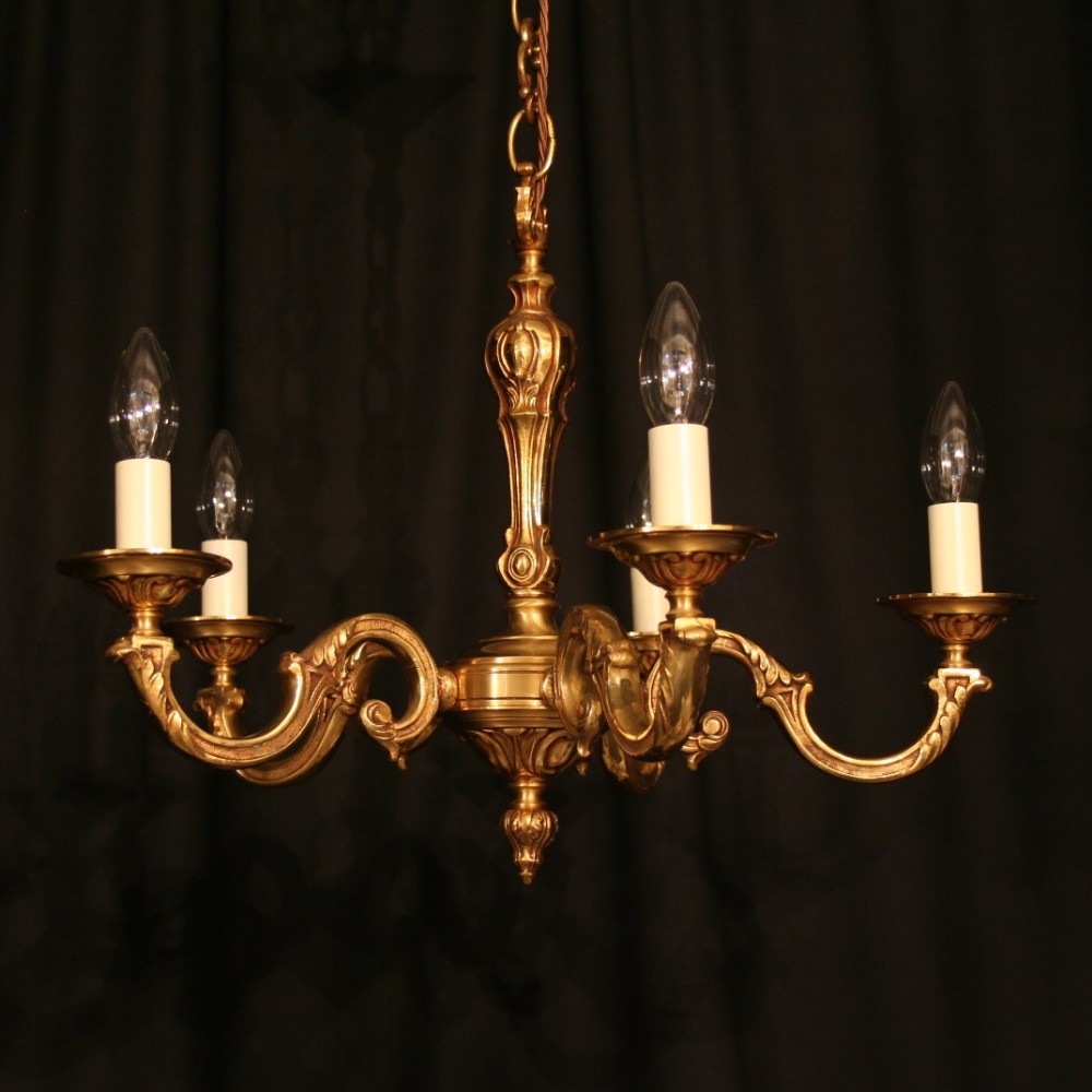 A French Pair Of Bronze Antique Chandeliers